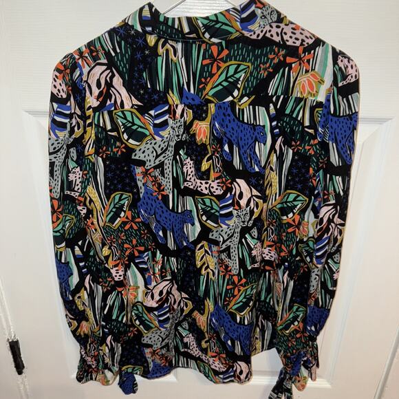 Anthropologie Art To Wear Margaret Jeane Blouse Button Size US 6 Long Sleeve - Picture 5 of 5
